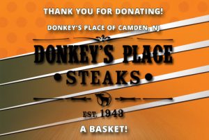 Thank you Donkeys Place of Camden, NJ for donating a basket.