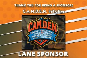 Thank you C.A.M.D.E.N. Initiative for being a Lane Sponsor