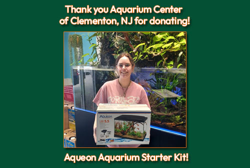 Thank you Aquarium Center of Clementon, NJ for donating this Aqueon Aquarium starter kit.