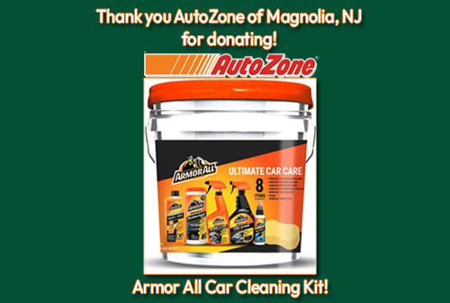 Thank you AutoZone of Magnolia, NJ for donating this Armor All car cleaning kit